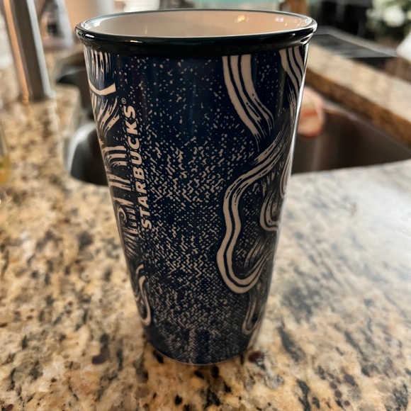 Starbucks Anniversary Blue Mermaid Siren Queen Ceramic Tumbler 2016/ NO LID - Picture 3 of 7